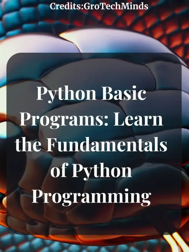 Python basic programs