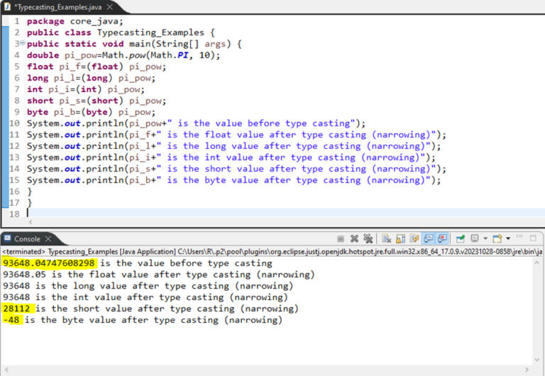 Type Casting in Java: Widening and Narrowing