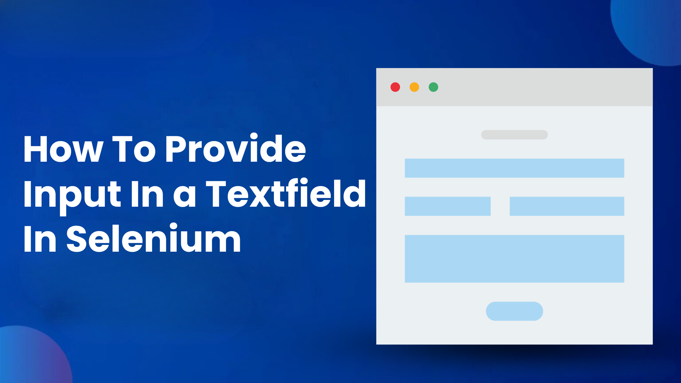 How to provide input in a textfield in Selenium